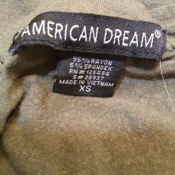 🛍️ BUNDLE ONLY 🛍️American Dream Olive Green Fitted Crop Top - Picture 4 of 5